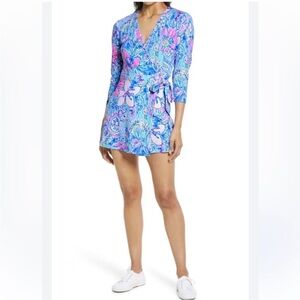 Lilly Pulitzer Blue and Pink Floral romper